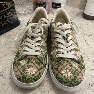 Tory Burch Floral Print Logo Sneaker